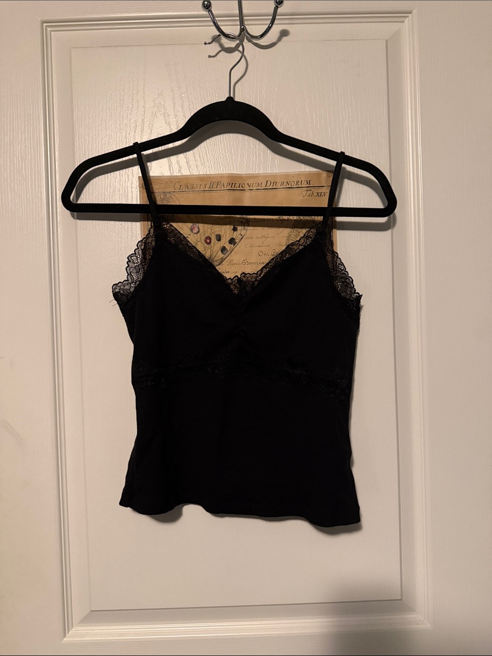 Divided Black Lace-Trim Camisole